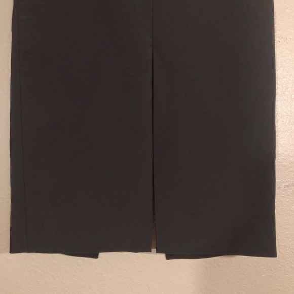 Theory Solid Black Double Split Hem Skirt Size 2 Office Work Career - Picture 4 of 12